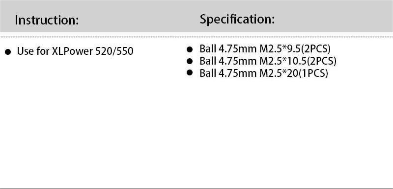 Nimbus 550 1:1 Swashplate ball XL52A20