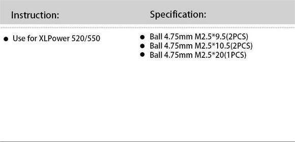 Nimbus 550 1:1 Swashplate ball