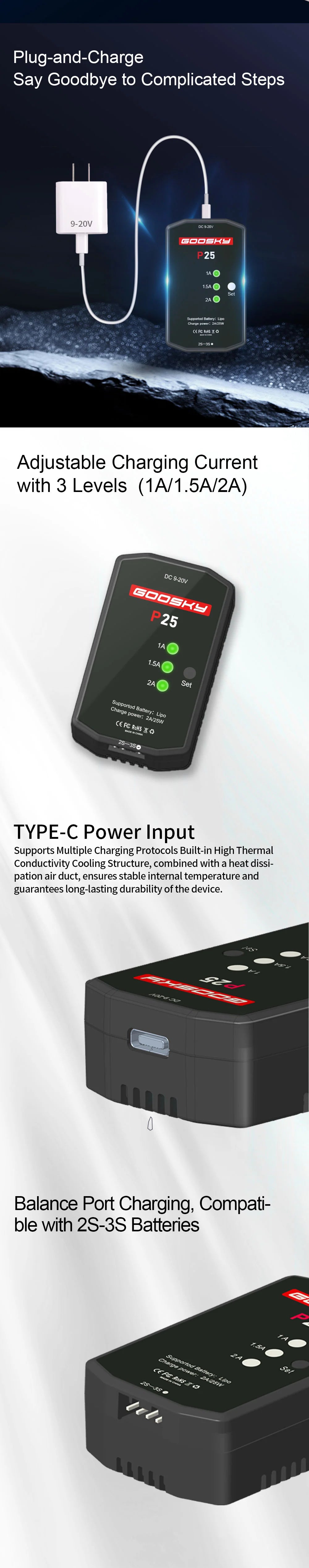 Goosky P25 2-3S Charger