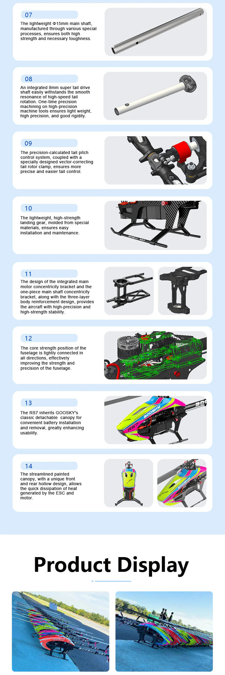 Goosky RS7 700 heli kit with Azure Blades.