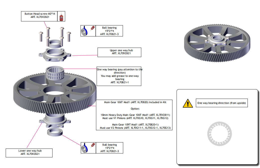 XL70V2B21 New One Way Bearing Hub Assembly