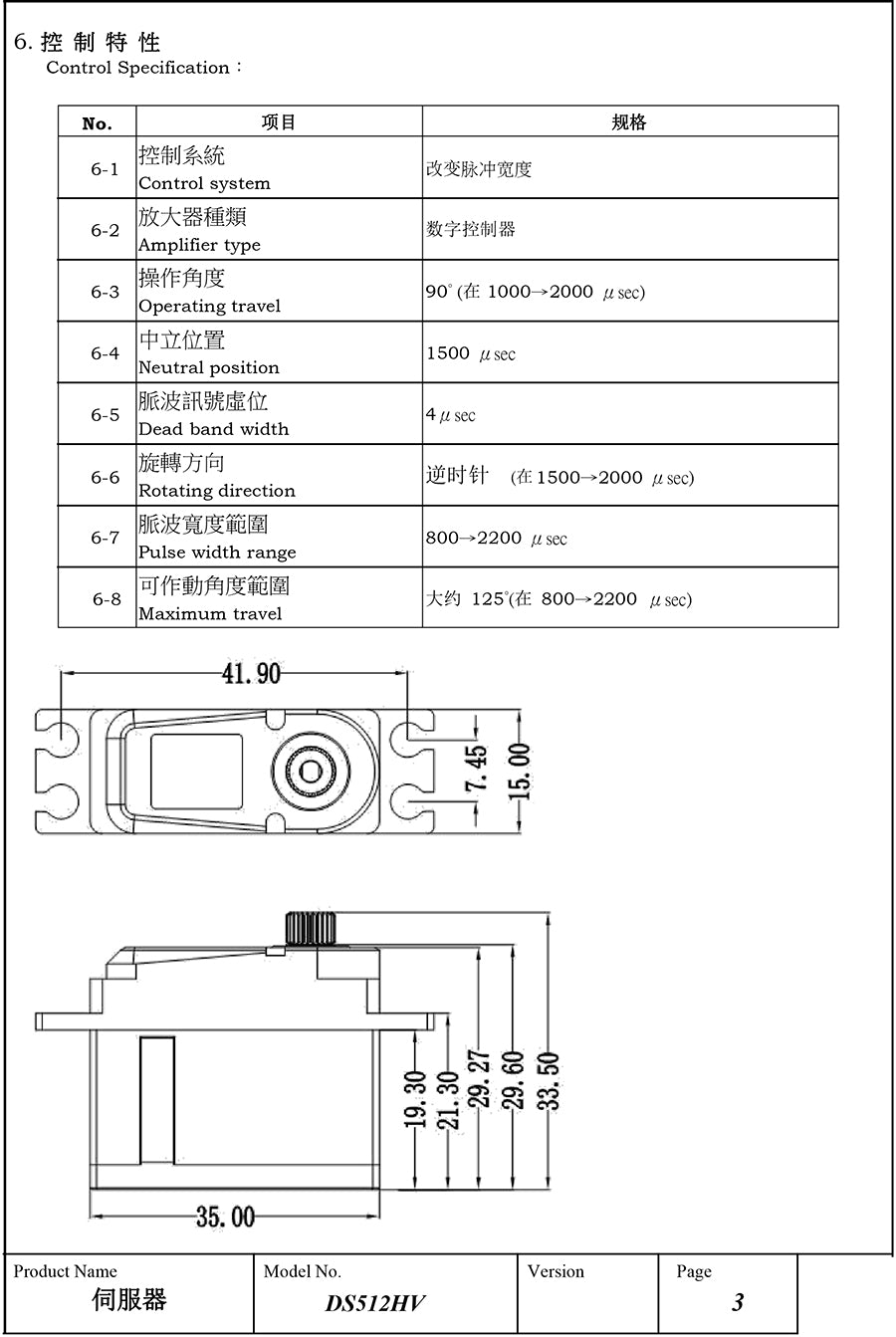 XL Power DS512HV Mini Digital Servo